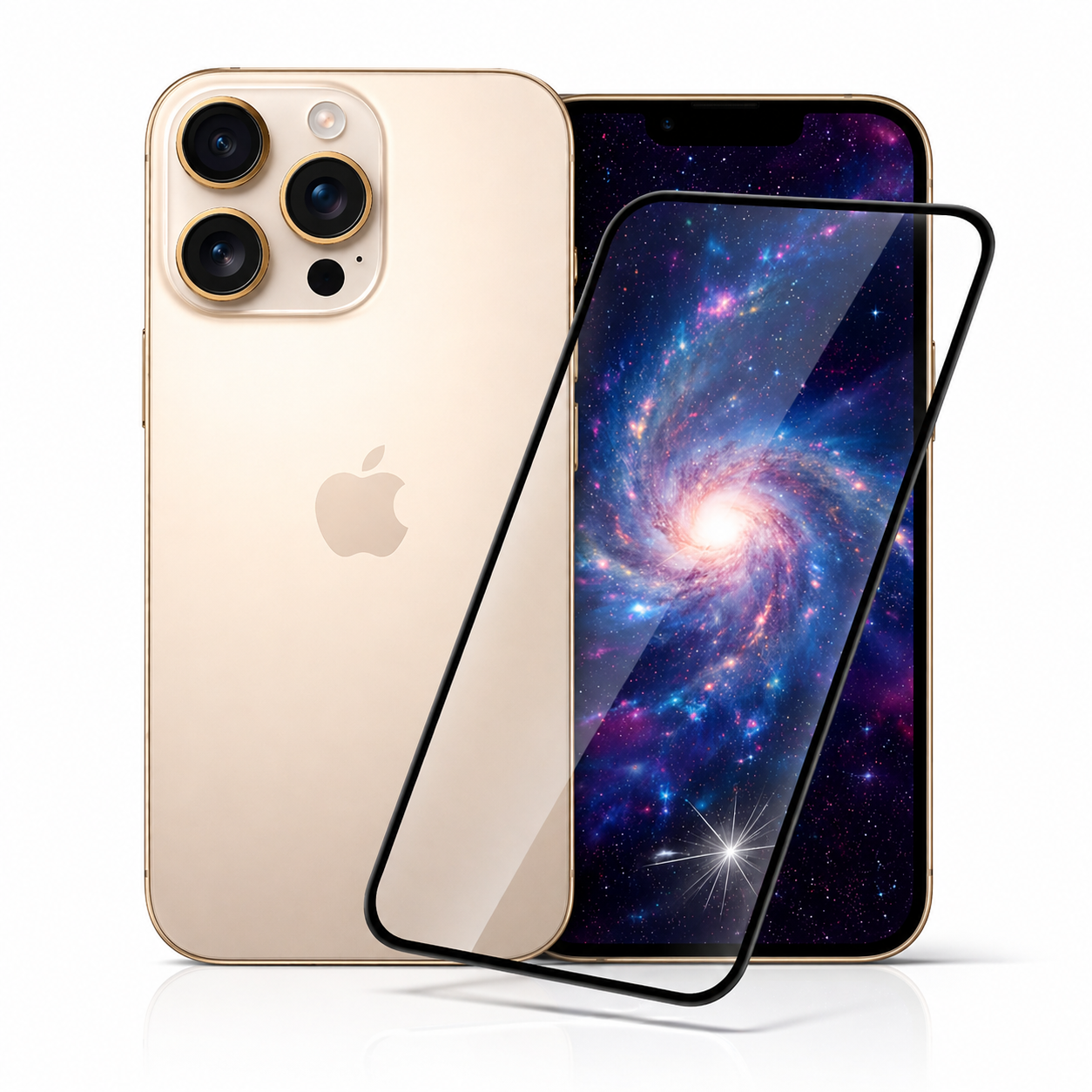 Equipdo iPhone 16 Pro Panzerglas Full Cover schwarzer Rand
