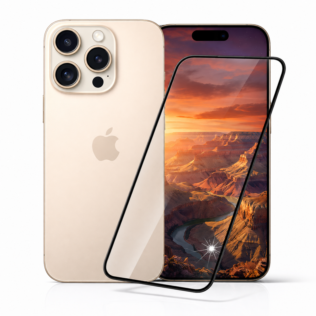 Equipdo iPhone 15 Pro Max Full Cover Schwarzer Rand