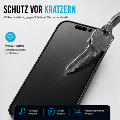 Equipdo iPhone 15 Pro Panzerglas mit Sichtschutz Privacy Schutz vor Kratzer