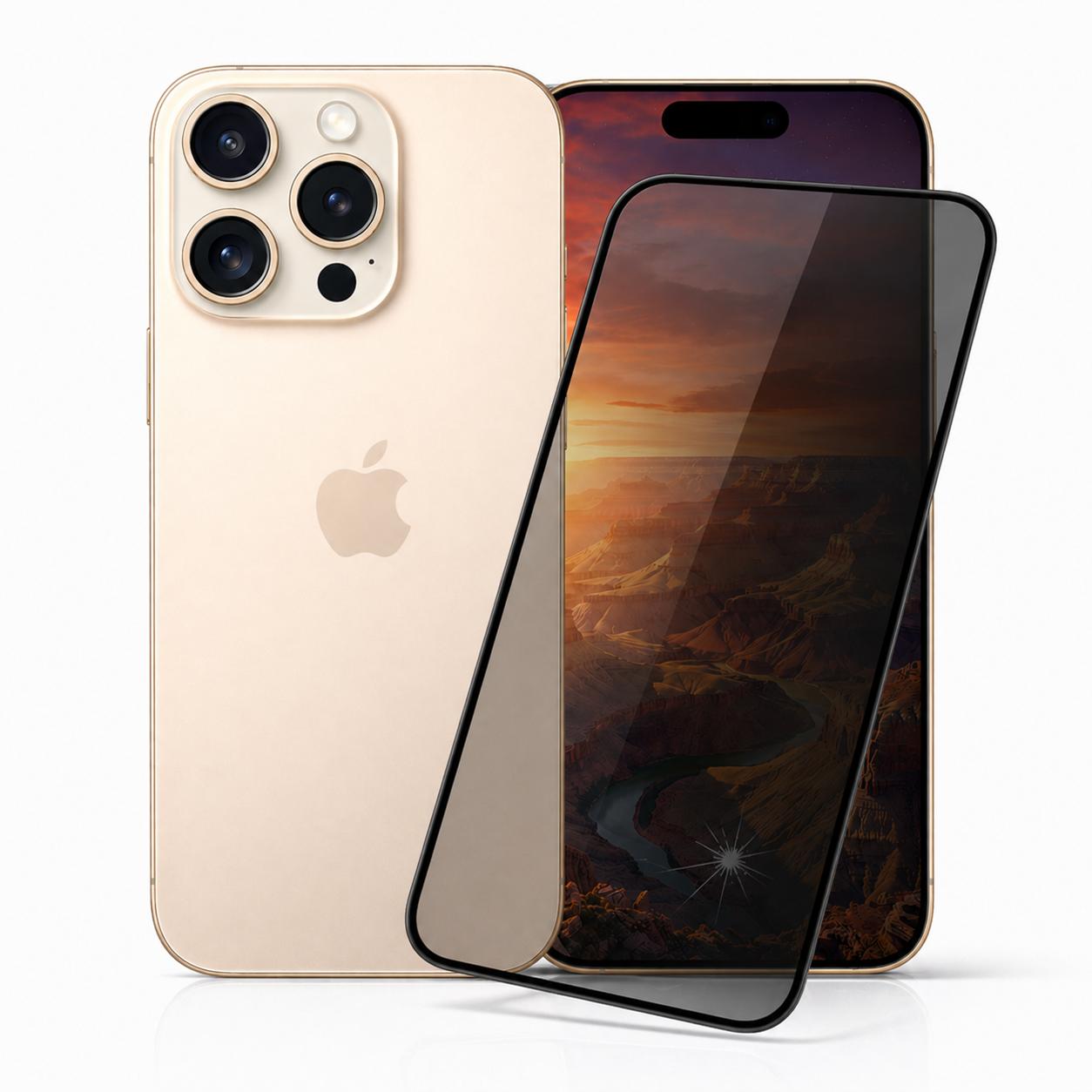 Equipdo iPhone 15 Pro Sichtschutz Panzerglas Privacy