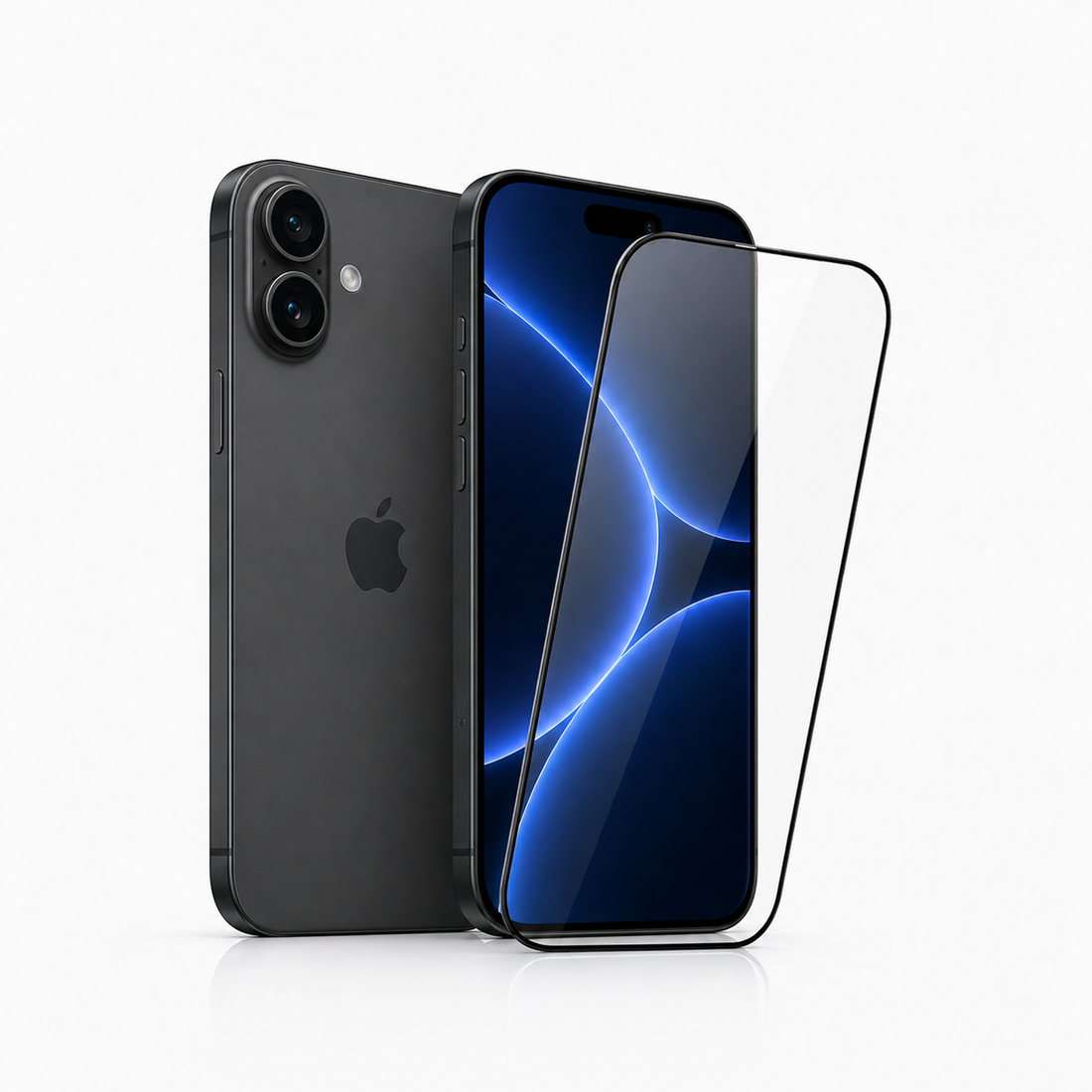 Equipdo iPhone 16 Panzerglas Full Cover schwarzer Rand