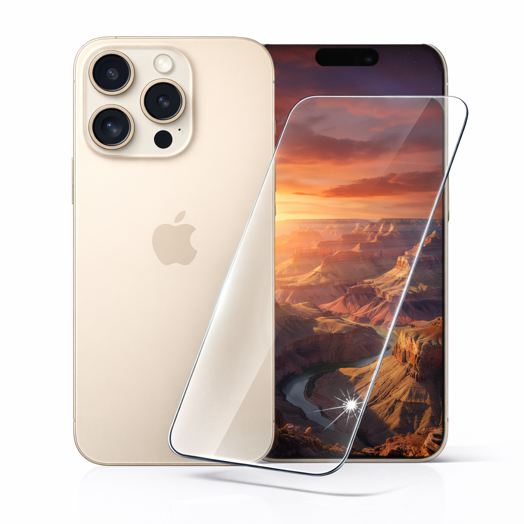 iPhone 15 Pro Max Panzerglas aus chemisch gehärteten Glas